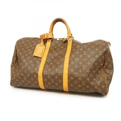 Louis Vuitton Boston Bag Monogram Keepall 55 M41424 Brown Men's Women's