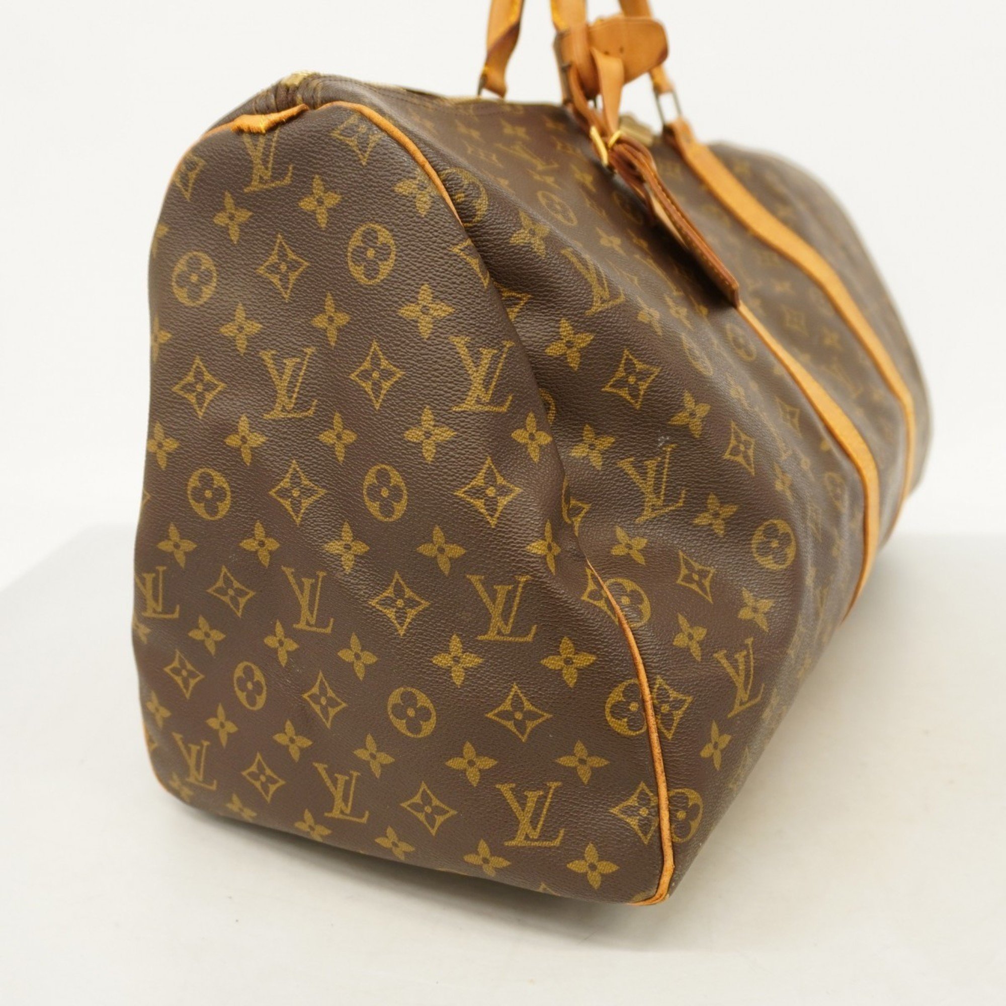 Louis Vuitton Boston Bag Monogram Keepall 55 M41424 Brown Men's Women's