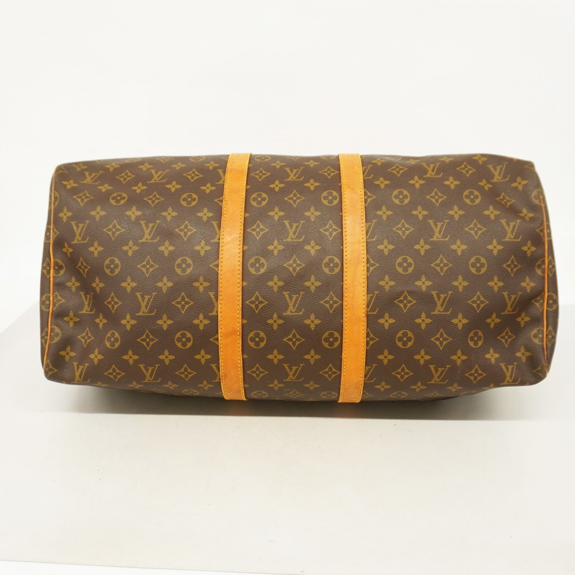 Louis Vuitton Boston Bag Monogram Keepall 55 M41424 Brown Men's Women's