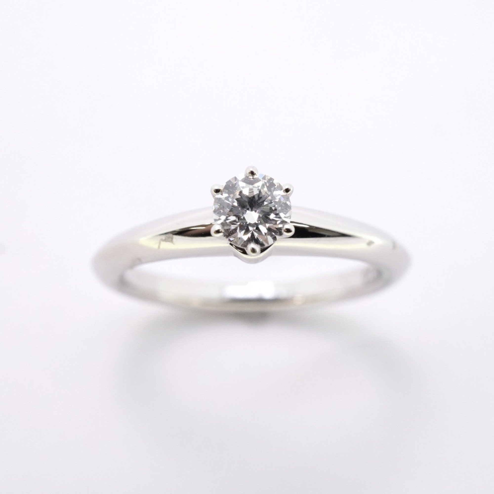 Tiffany ring solitaire 1PD diamond Pt950 platinum 0.24ct size 9 ladies