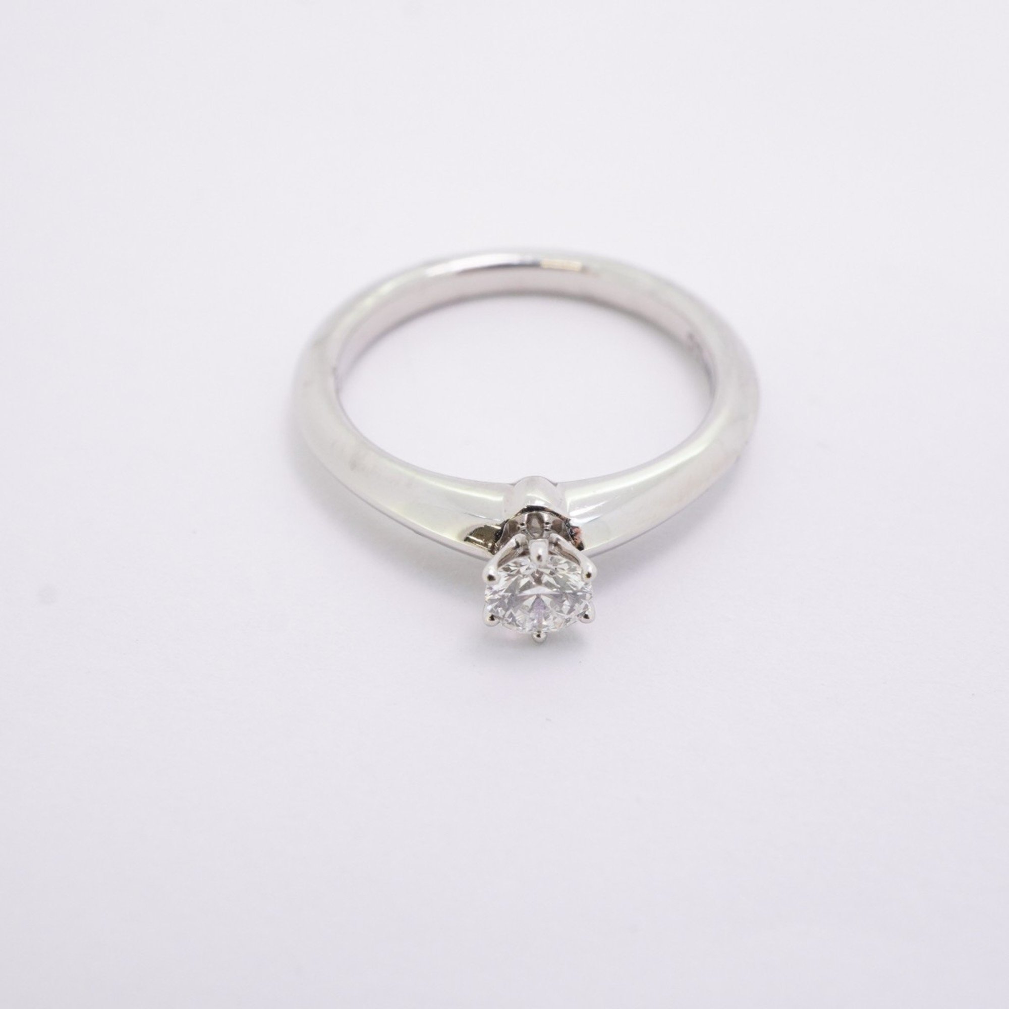 Tiffany ring solitaire 1PD diamond Pt950 platinum 0.24ct size 9 ladies