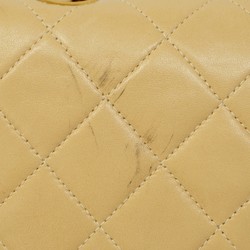 Chanel Shoulder Bag Matelasse Lambskin Beige Women's