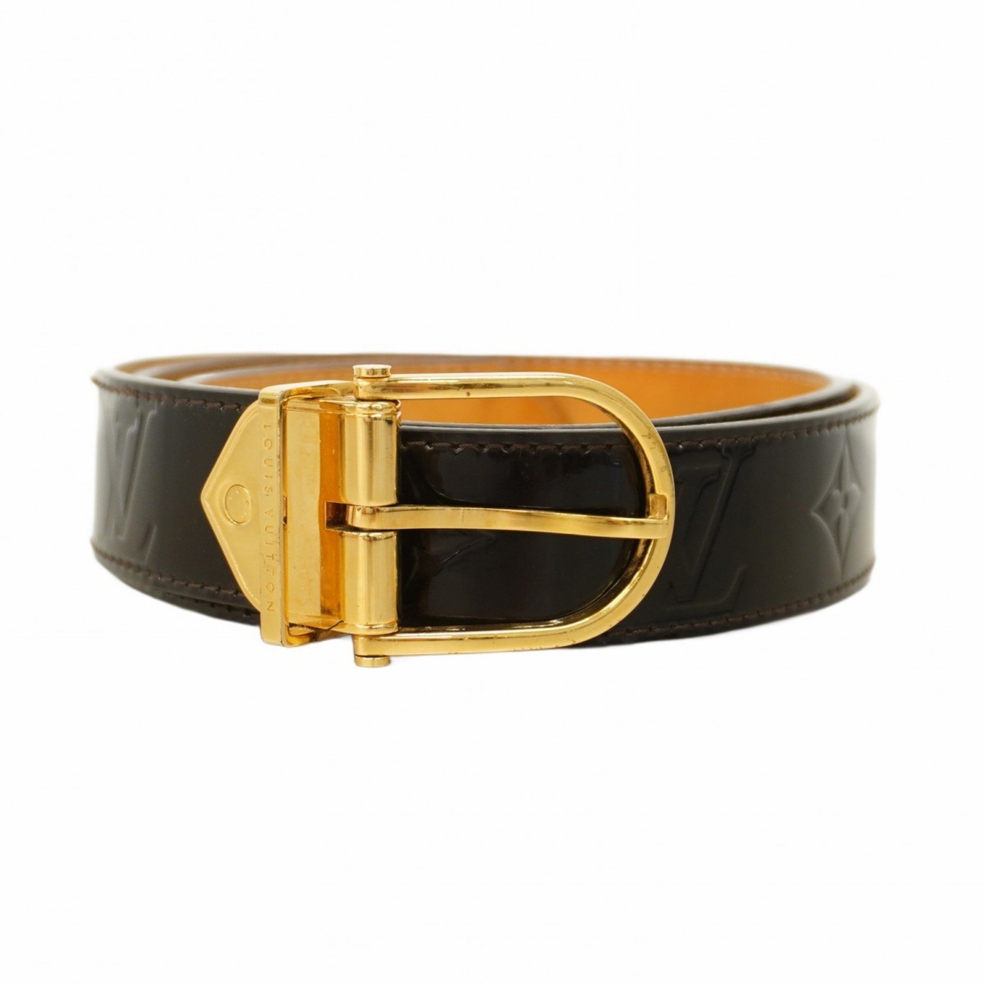 Louis Vuitton Belt Vernis Santur M9480 Black Ladies