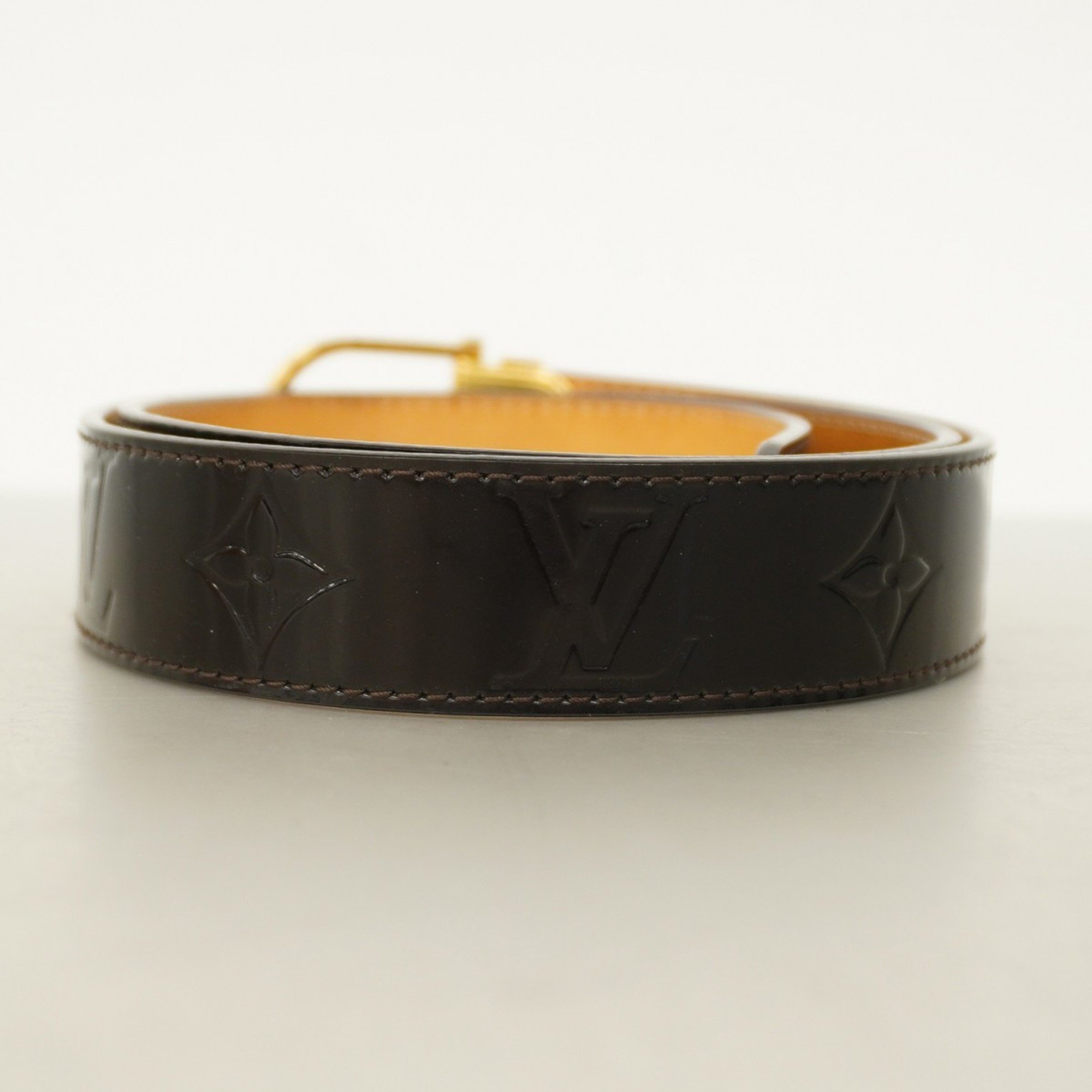 Louis Vuitton Belt Vernis Santur M9480 Black Ladies