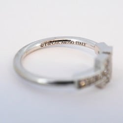 Tiffany Ring T Wire Diamond K18WG White Gold Size 6 Ladies