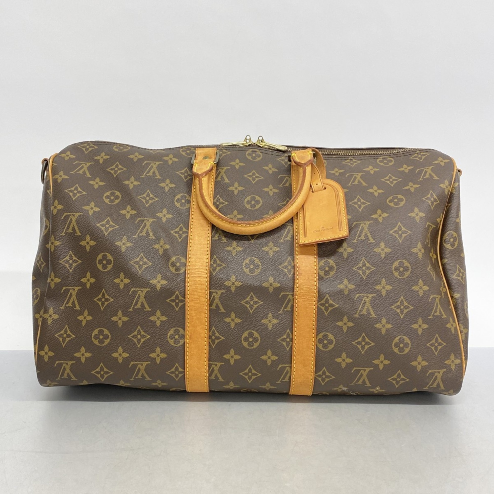 Louis Vuitton Boston Bag Monogram Keepall Bandouliere 45 M41418 Brown Men's Women's