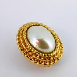 Christian Dior Earrings Oval Fake Pearl GP Plated Gold for Women