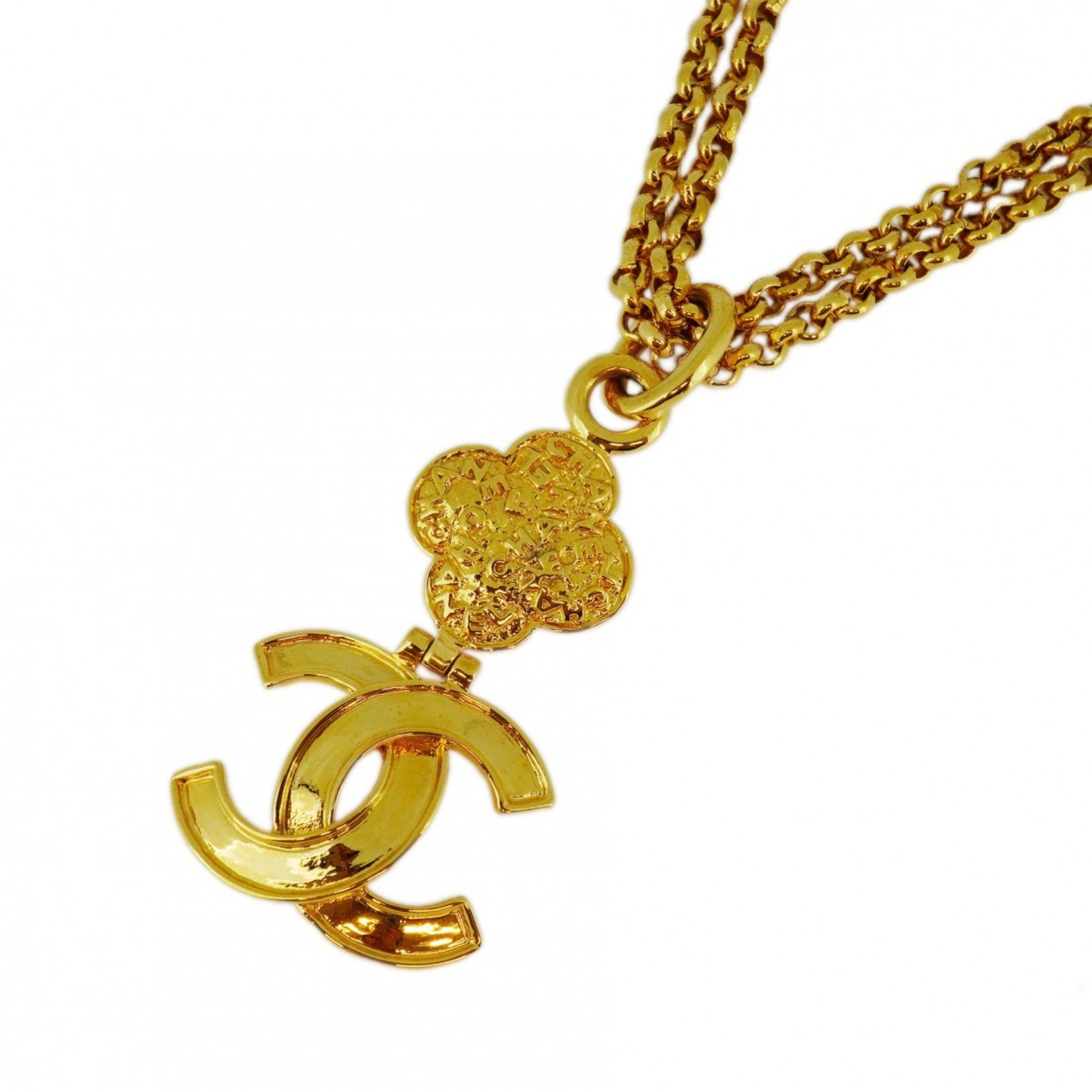 Chanel Necklace Coco Mark GP Plated Gold Ladies