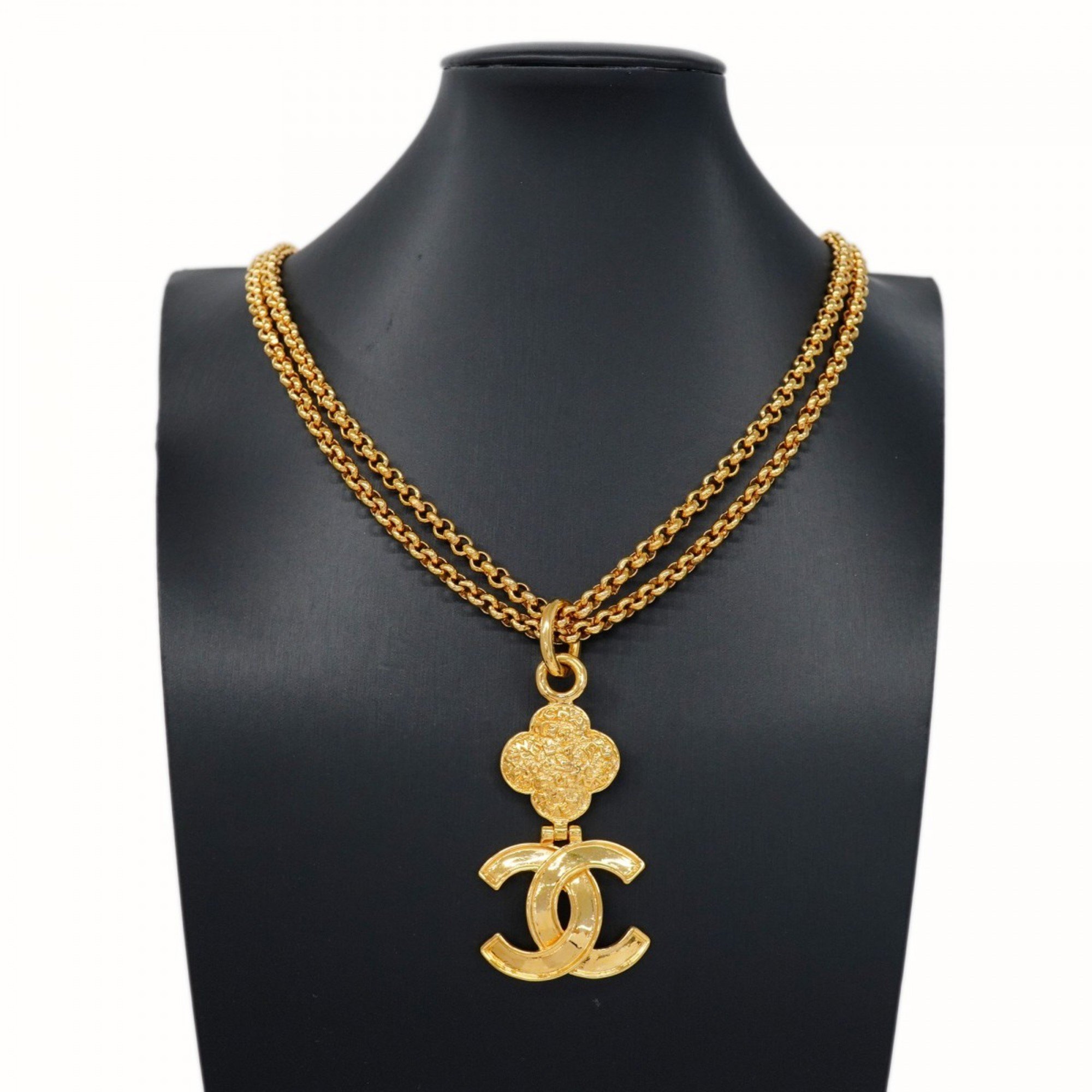 Chanel Necklace Coco Mark GP Plated Gold Ladies