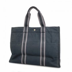 Hermes Tote Bag Foult GM Canvas Black Women's