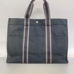 Hermes Tote Bag Foult GM Canvas Black Women's