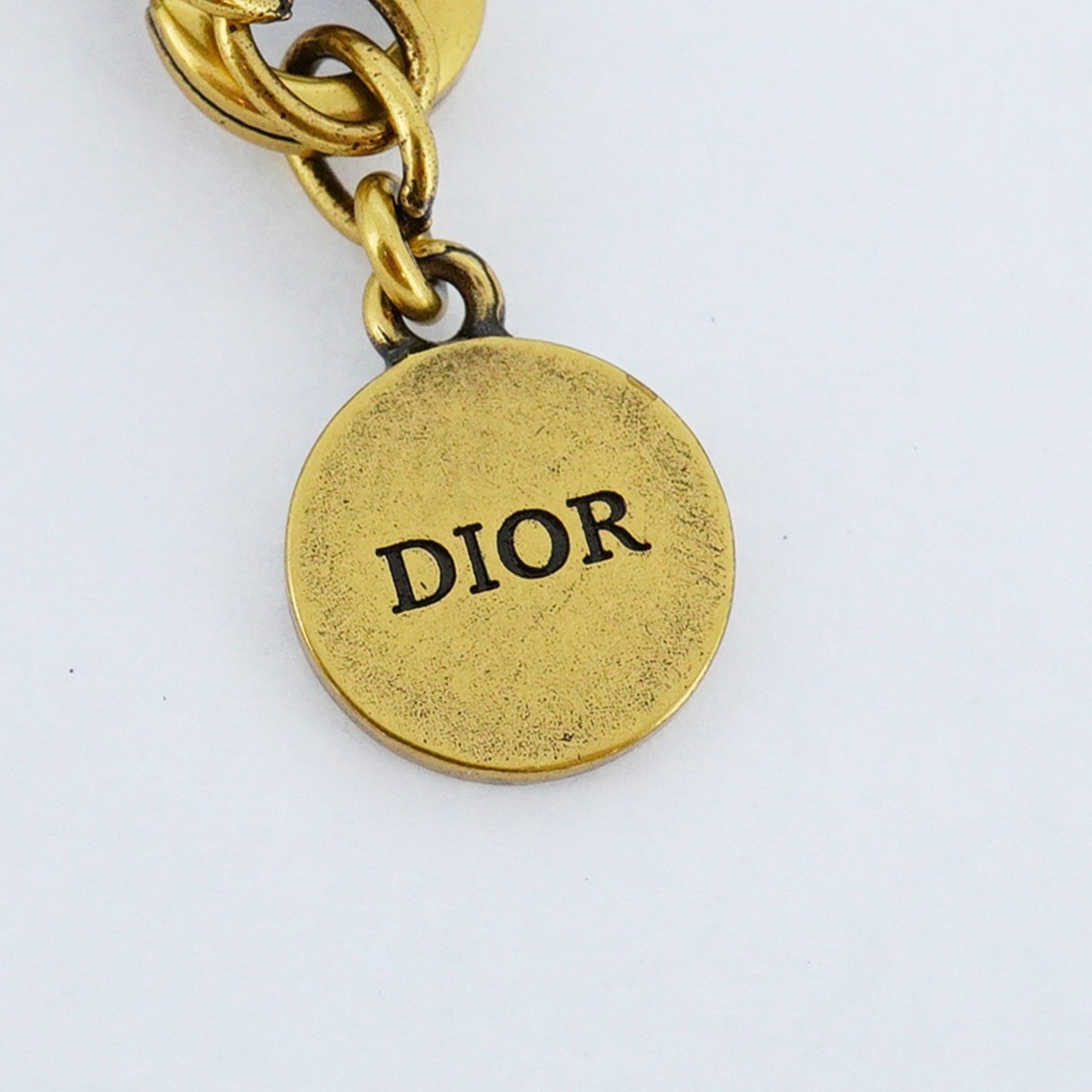 Christian Dior Necklace J'adior Fake Pearl GP Plated Gold Women's