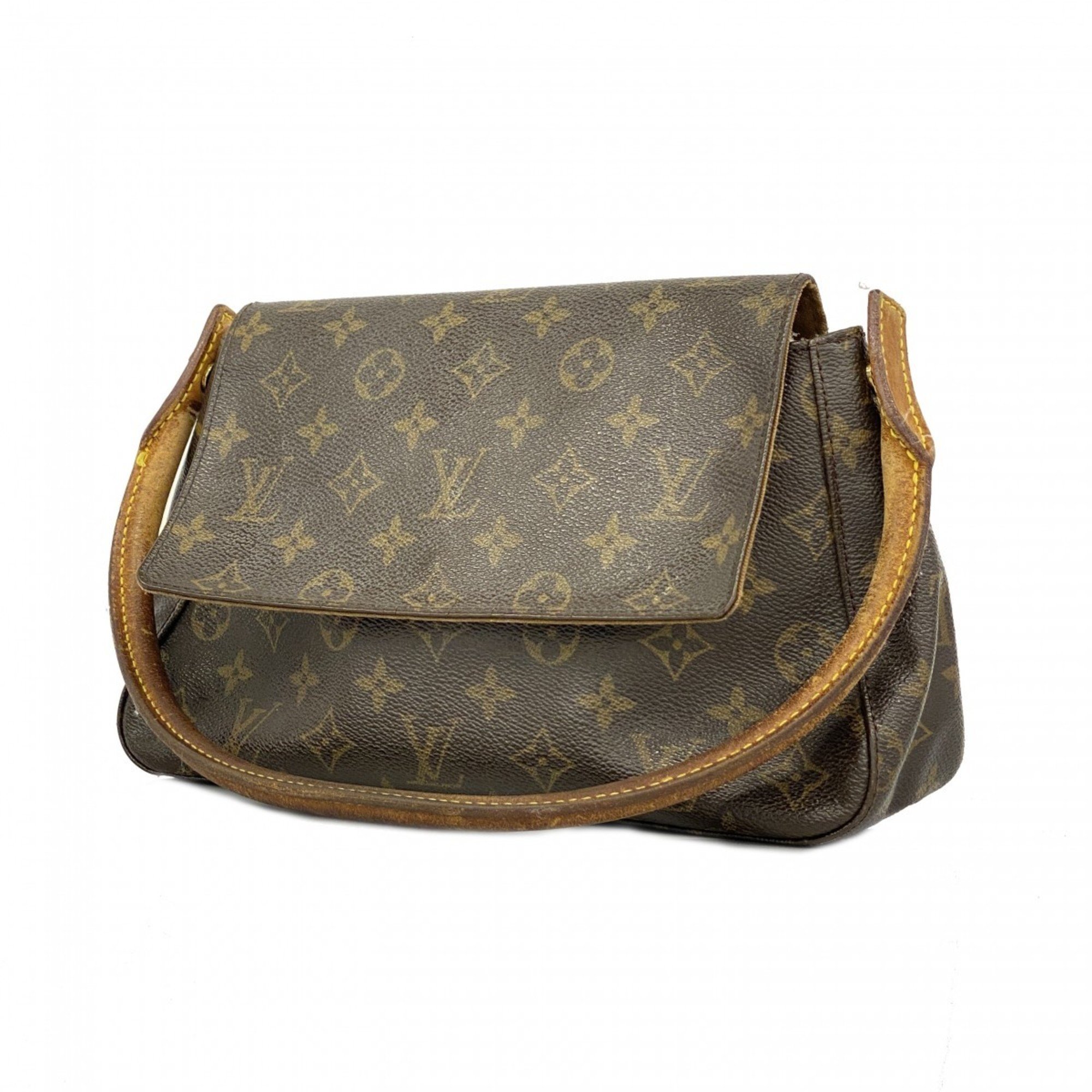 Louis Vuitton Shoulder Bag Monogram Looping M51147 Brown Ladies