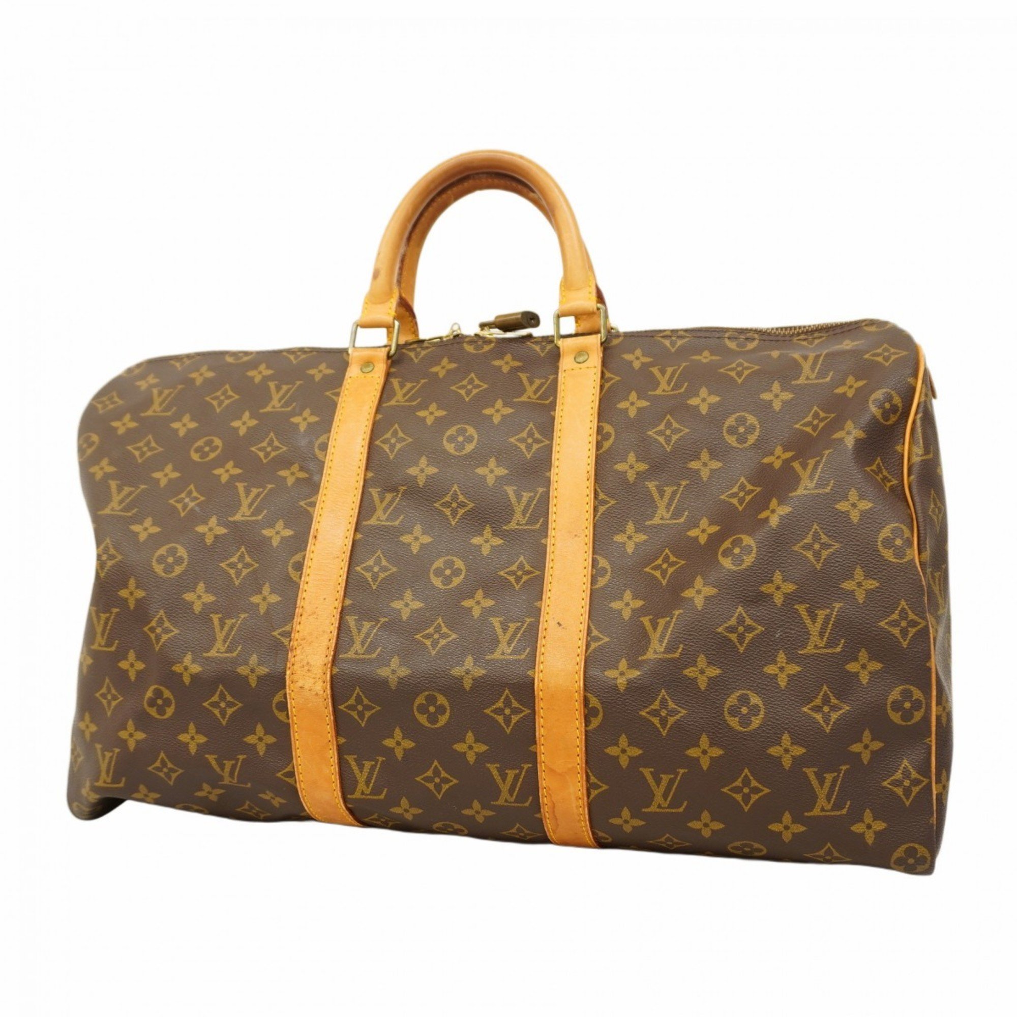 Louis Vuitton Boston Bag Monogram Keepall 50 M41426 Brown Men's Women's