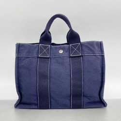 Hermes Tote Bag Deauville PM Canvas Navy Women's