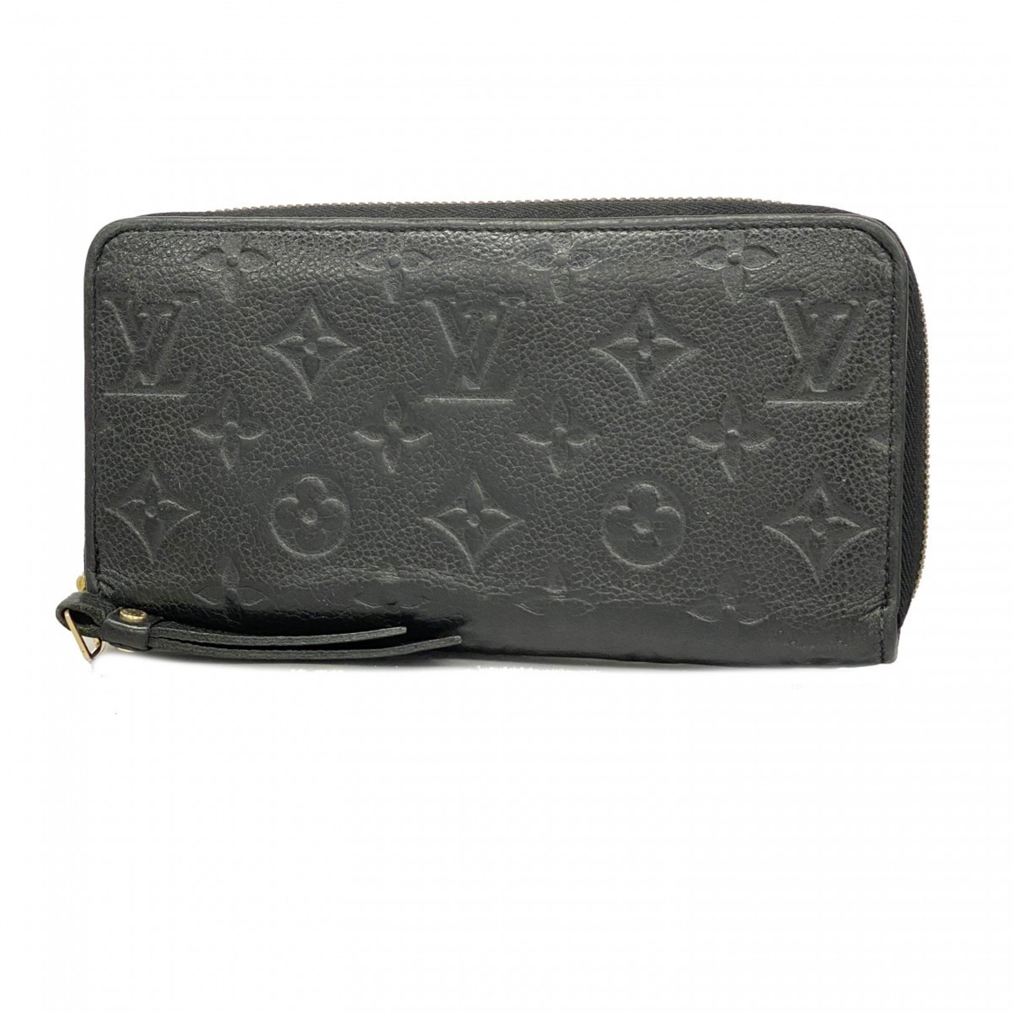 Louis Vuitton Long Wallet Monogram Empreinte Zippy M61864 Noir Ladies