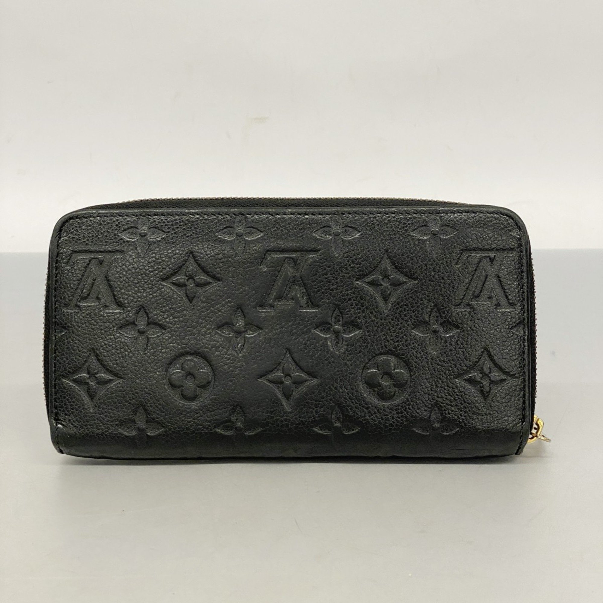 Louis Vuitton Long Wallet Monogram Empreinte Zippy M61864 Noir Ladies