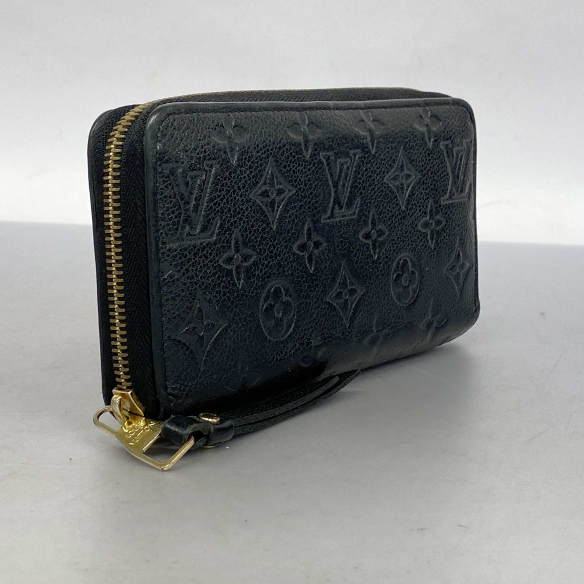 Louis Vuitton Long Wallet Monogram Empreinte Zippy M61864 Noir Ladies