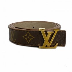 Louis Vuitton Belt Monogram Santur LV Initial M0140 Brown Beige Women's