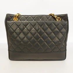 Chanel Shoulder Bag Matelasse Lambskin Black Women's