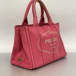 Prada Tote Bag Canapa Canvas Pink Women's