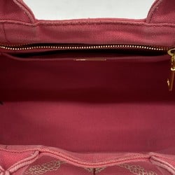 Prada Tote Bag Canapa Canvas Pink Women's