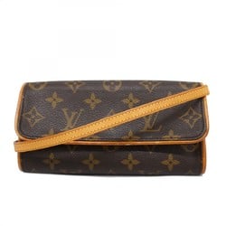 Louis Vuitton Shoulder Bag Monogram Pochette Twin PM M51854 Brown Women's