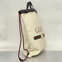 Gucci Backpack/Daypack 516639 Leather White Black Red Men's