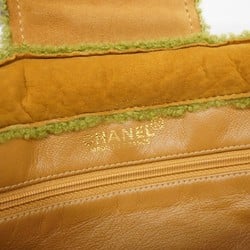 Chanel handbag, mouton, beige, green, ladies