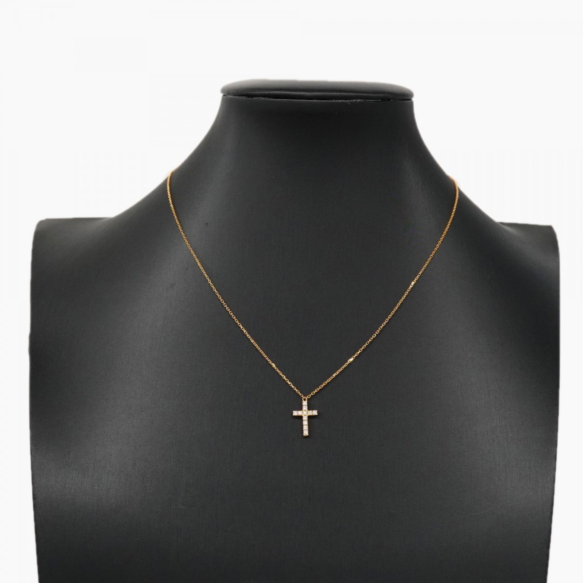 Cartier Necklace Symbol Cross Diamond K18YG Yellow Gold Ladies