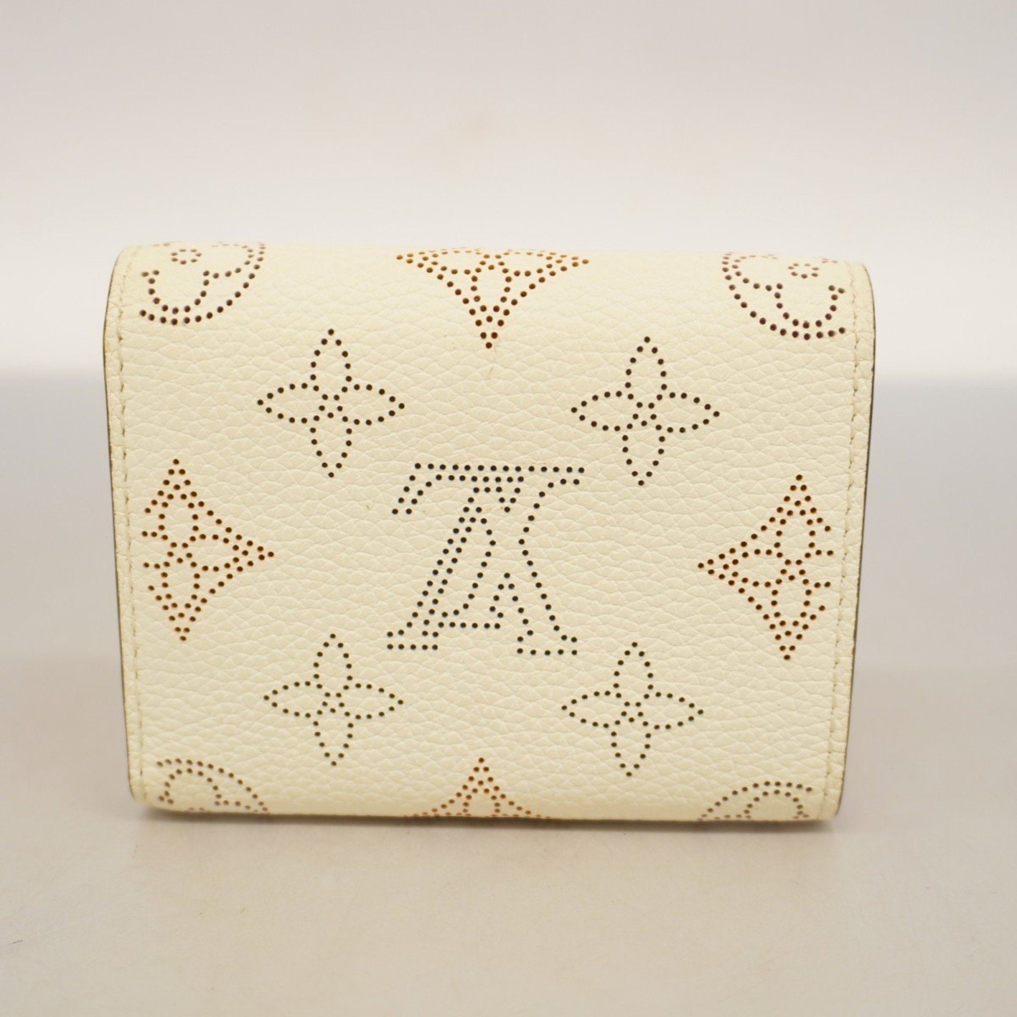 Louis Vuitton Tri-fold Wallet Mahina Portefeuille Iris XS M80693 White Pink Ladies