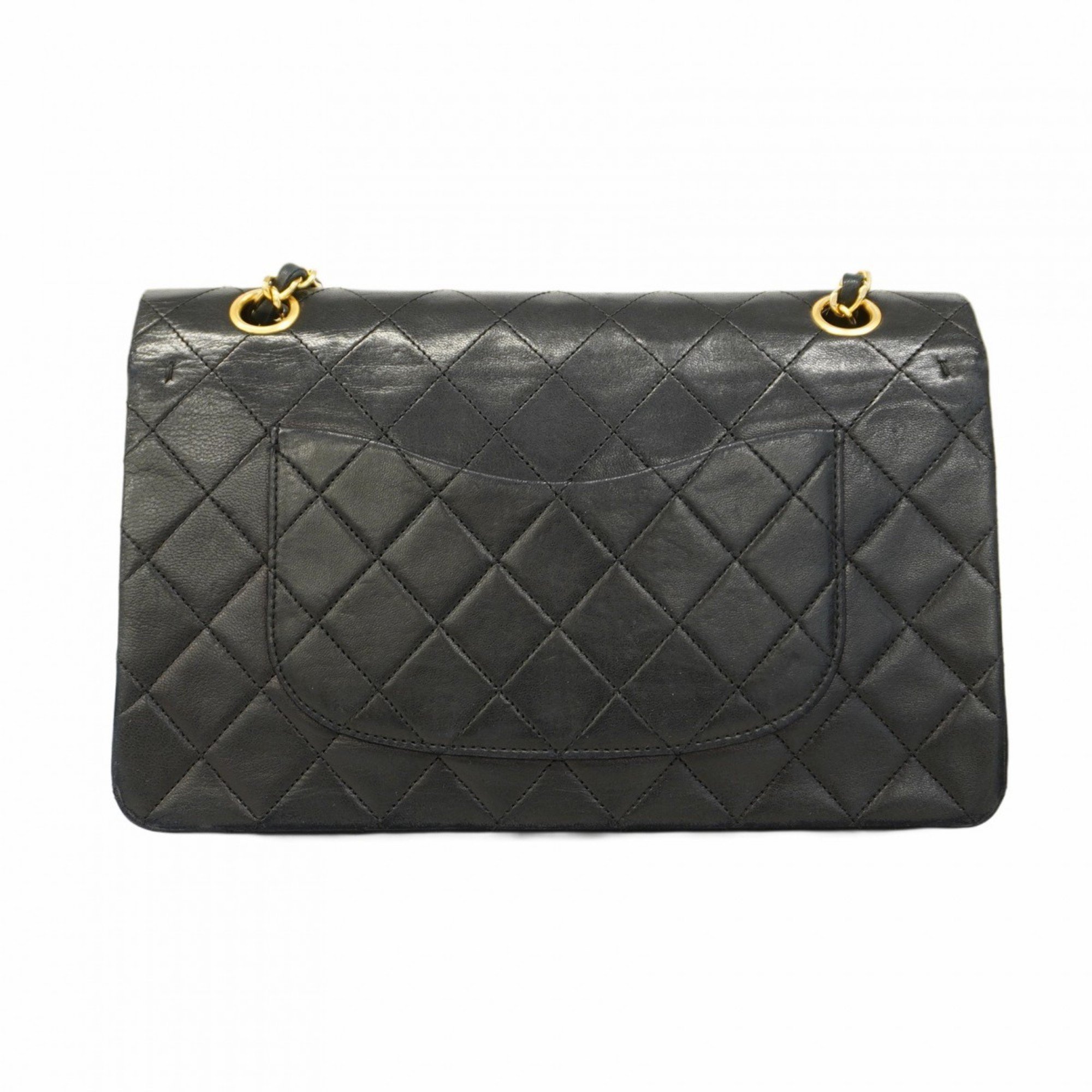 Chanel Shoulder Bag Matelasse Lambskin Black Women's