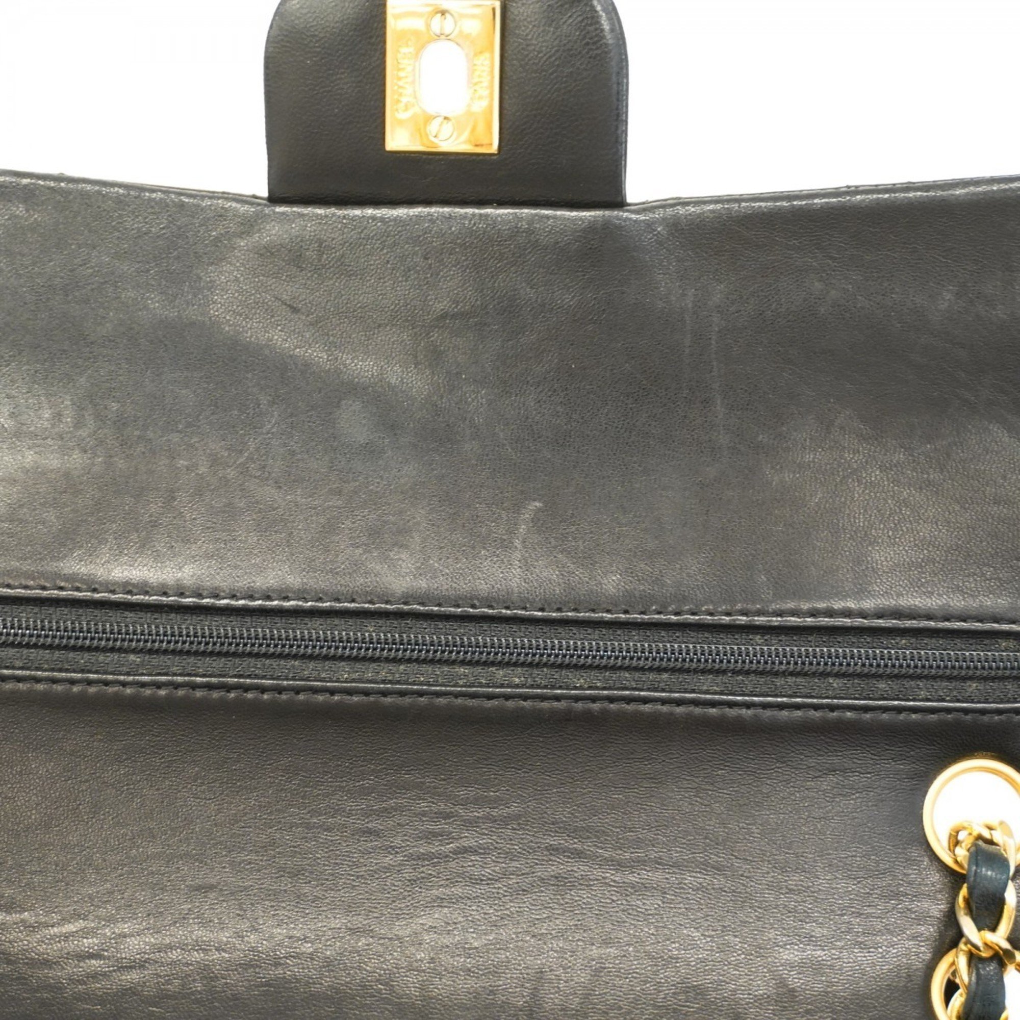 Chanel Shoulder Bag Matelasse Lambskin Black Women's