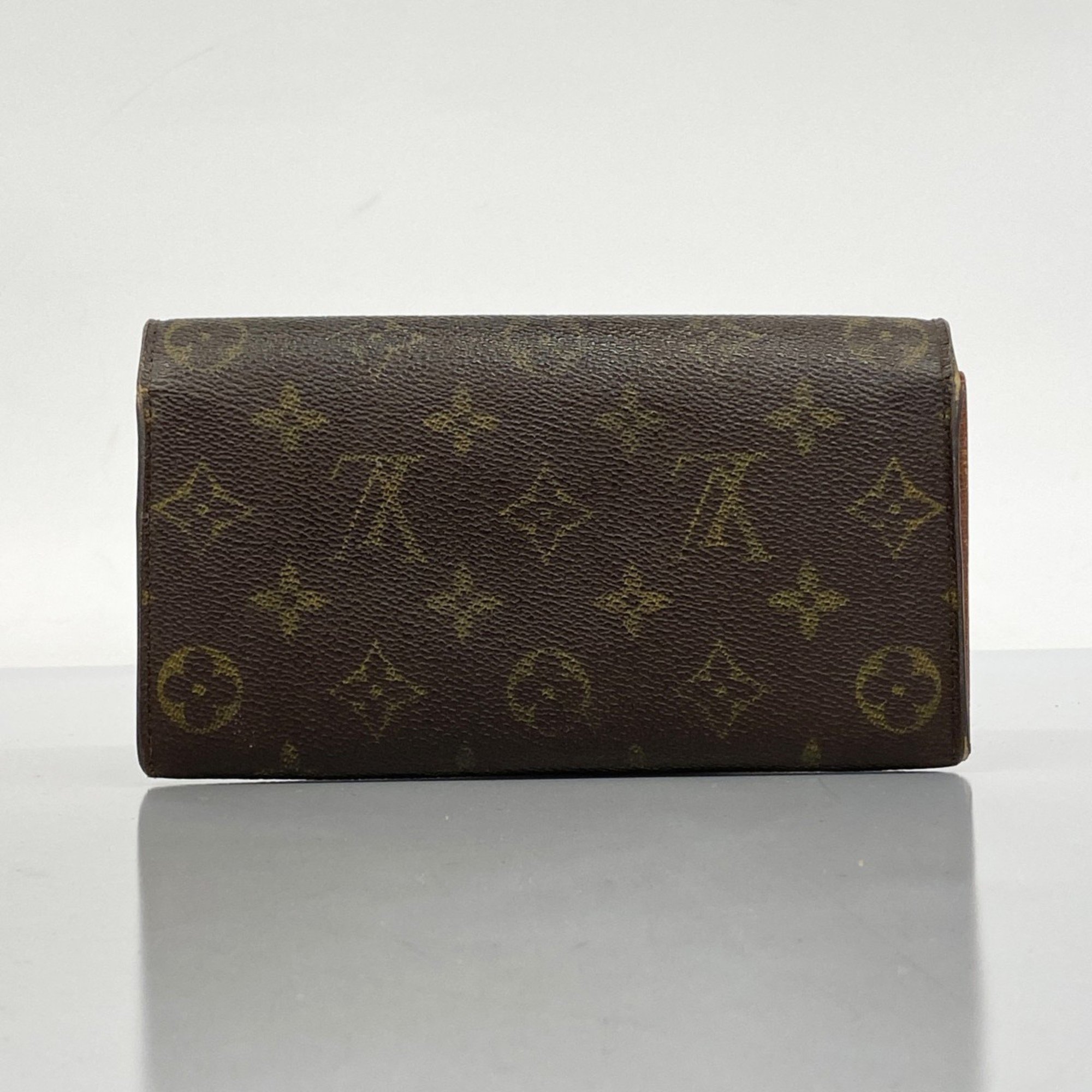 Louis Vuitton Long Wallet Monogram Porto Monnaie Credit M61725 Brown Ladies