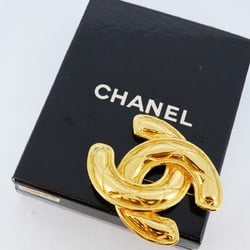 Chanel Brooch Coco Mark Matelasse GP Plated Gold Ladies