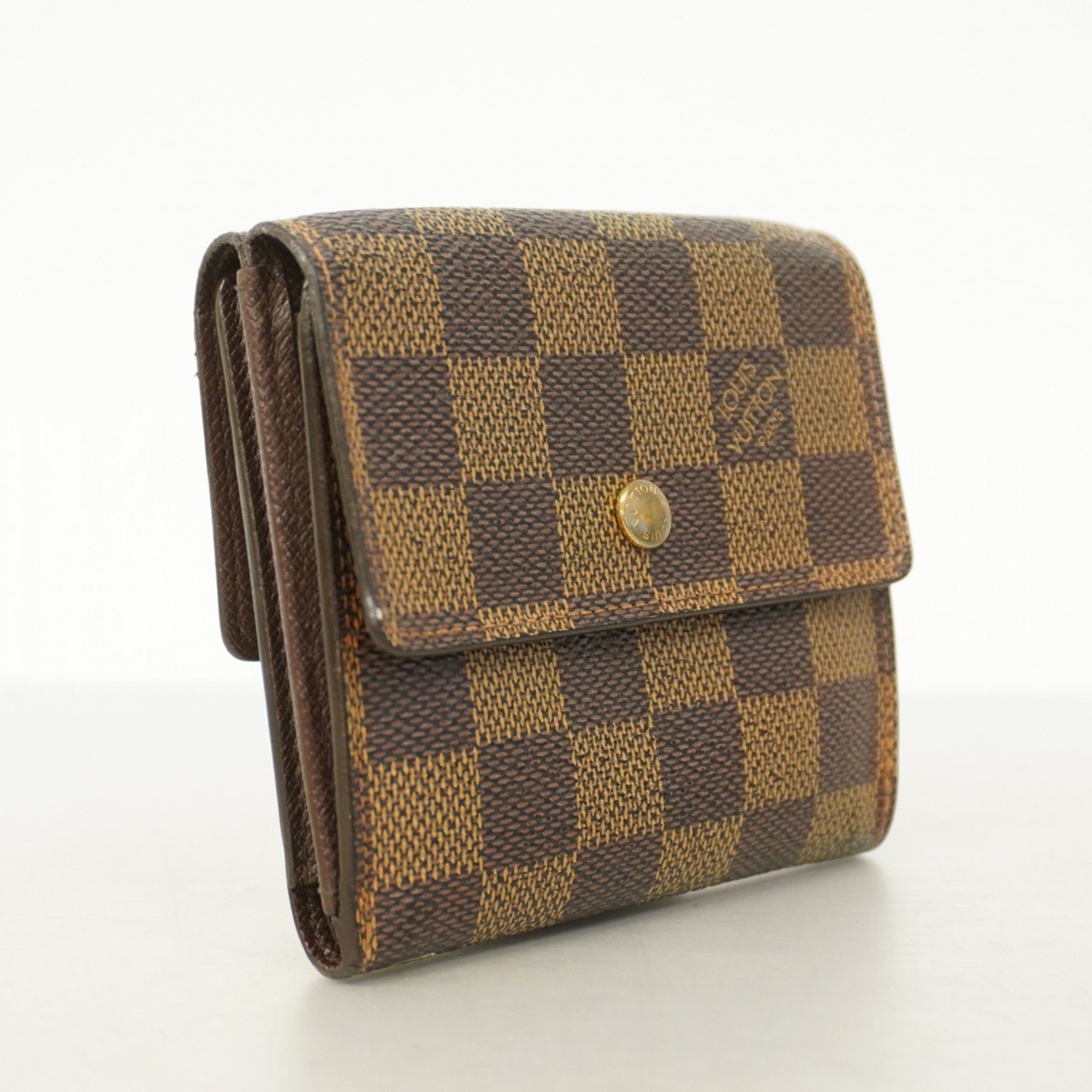 Louis Vuitton Tri-fold Wallet Damier Porte Monnaie Billet Credit N61652 Ebene Women's