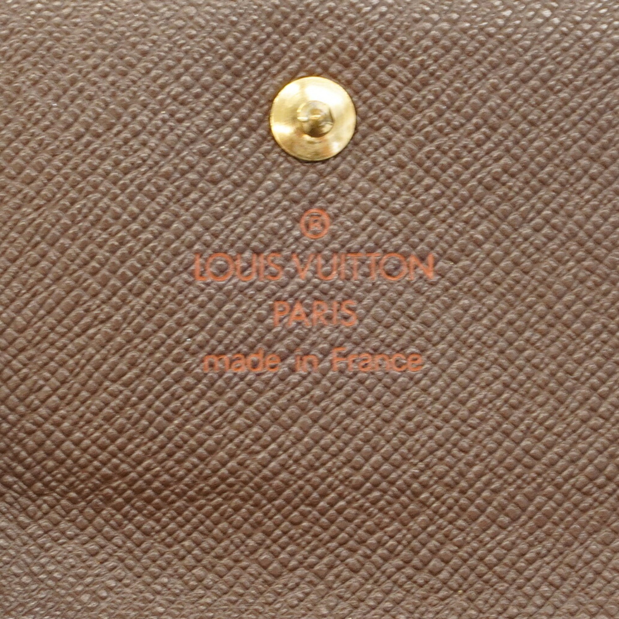 Louis Vuitton Tri-fold Wallet Damier Porte Monnaie Billet Credit N61652 Ebene Women's