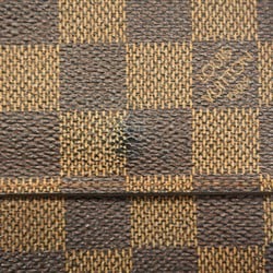 Louis Vuitton Tri-fold Wallet Damier Porte Monnaie Billet Credit N61652 Ebene Women's