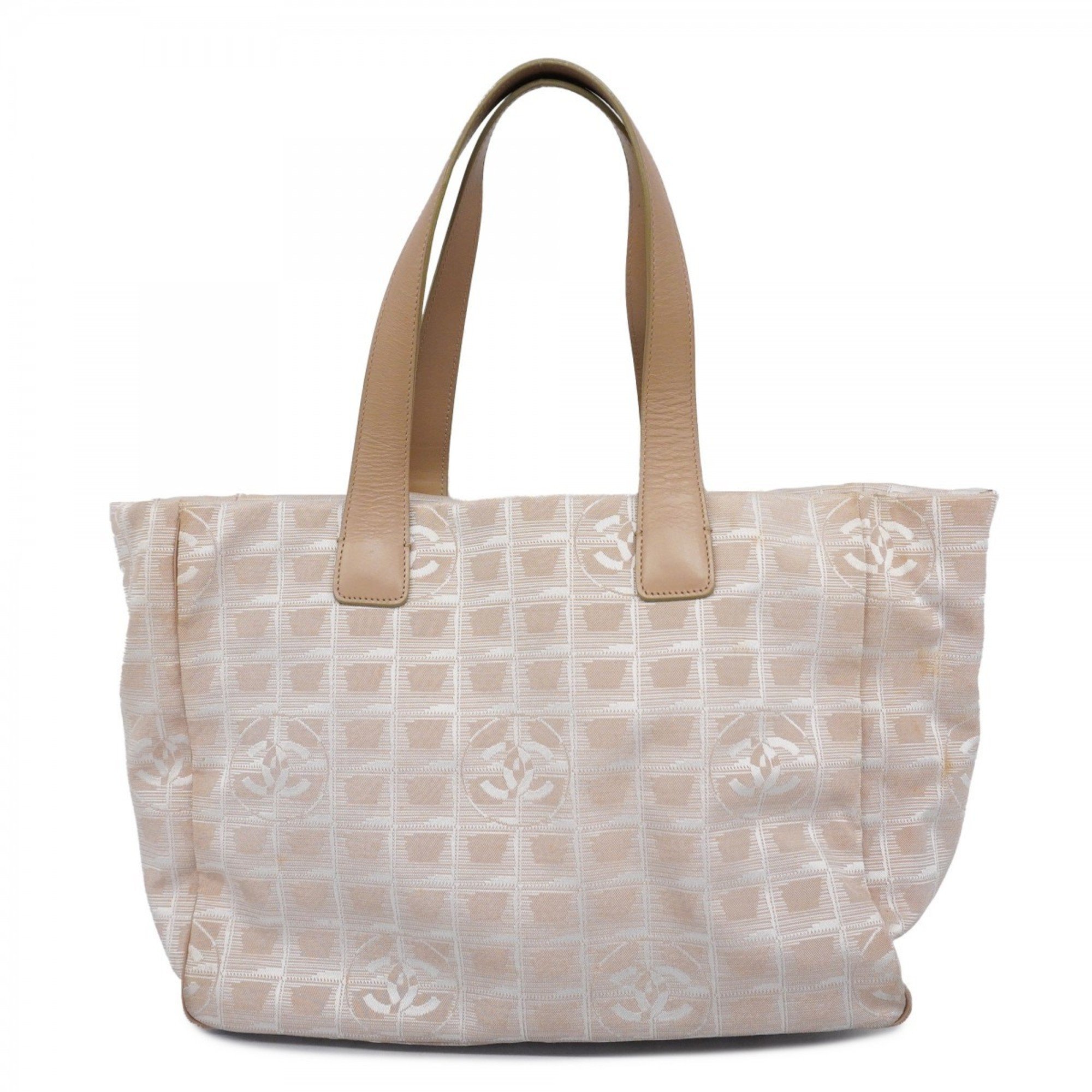 Chanel Tote Bag New Travel Nylon Beige Women's