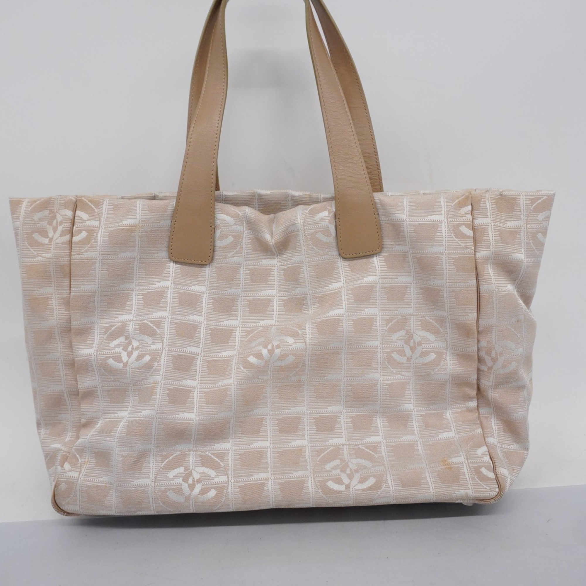 Chanel Tote Bag New Travel Nylon Beige Women's