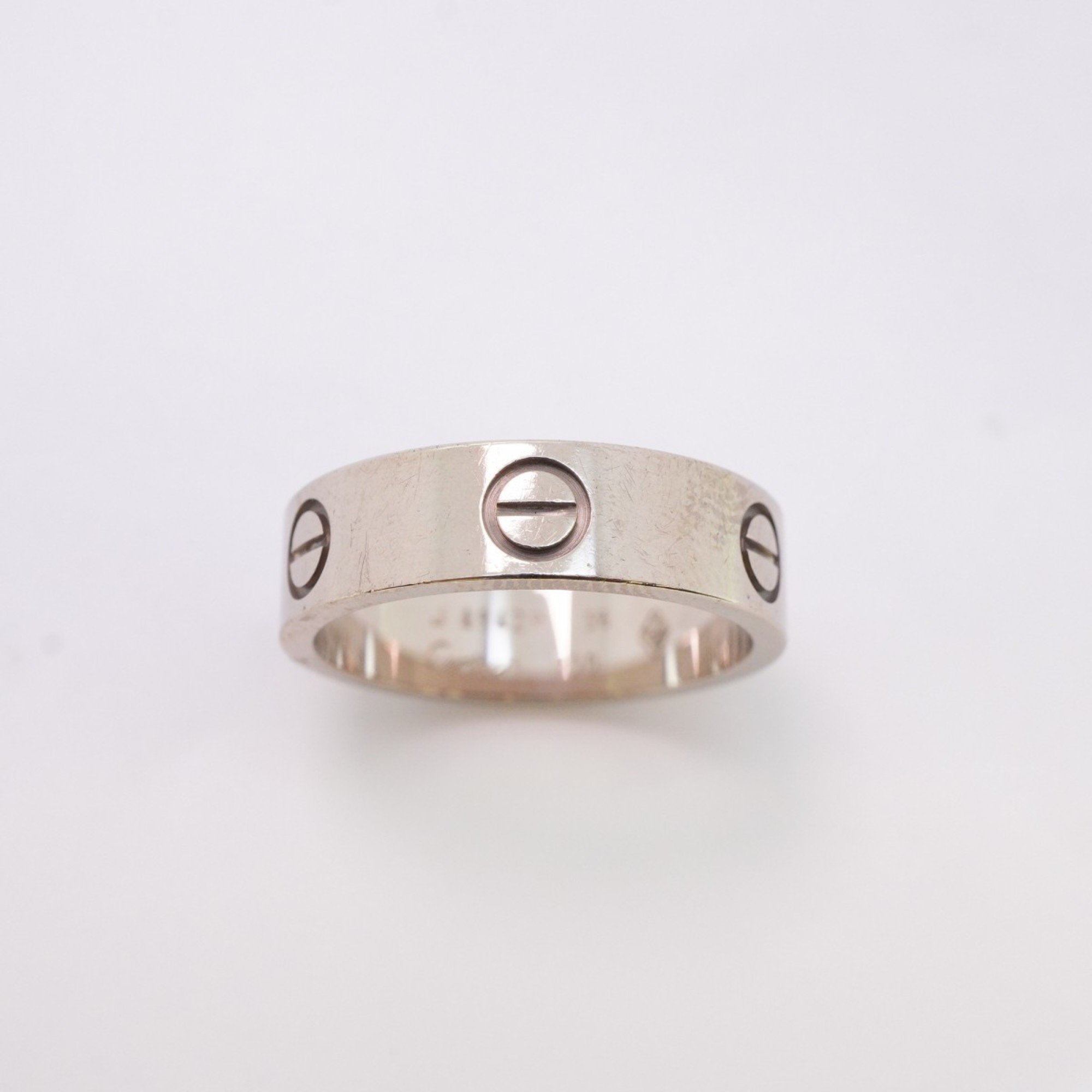 Cartier Ring Love K18WG White Gold #56 Men's