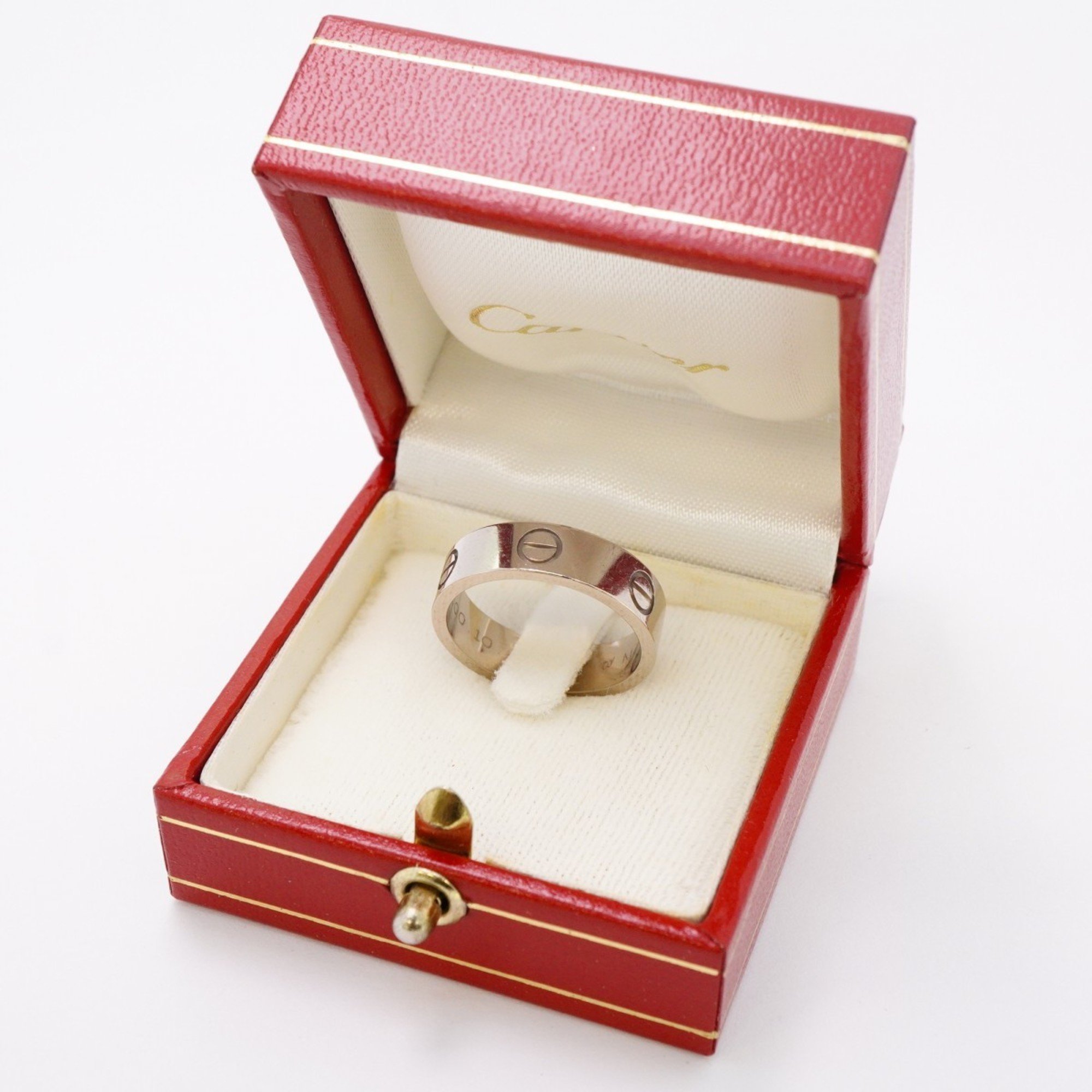 Cartier Ring Love K18WG White Gold #56 Men's