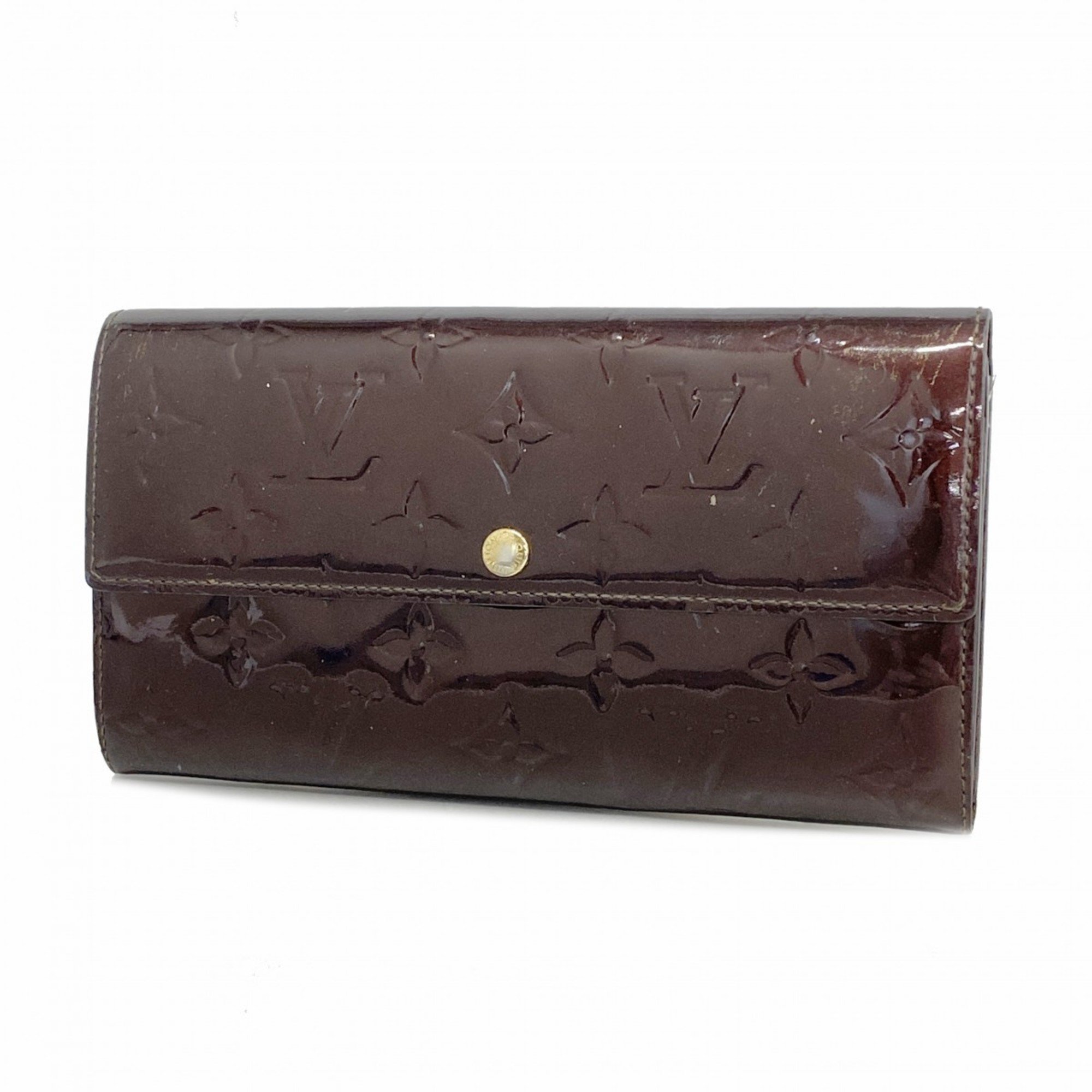 Louis Vuitton Long Wallet Vernis Portefeuille Sarah M90152 Amarante Ladies