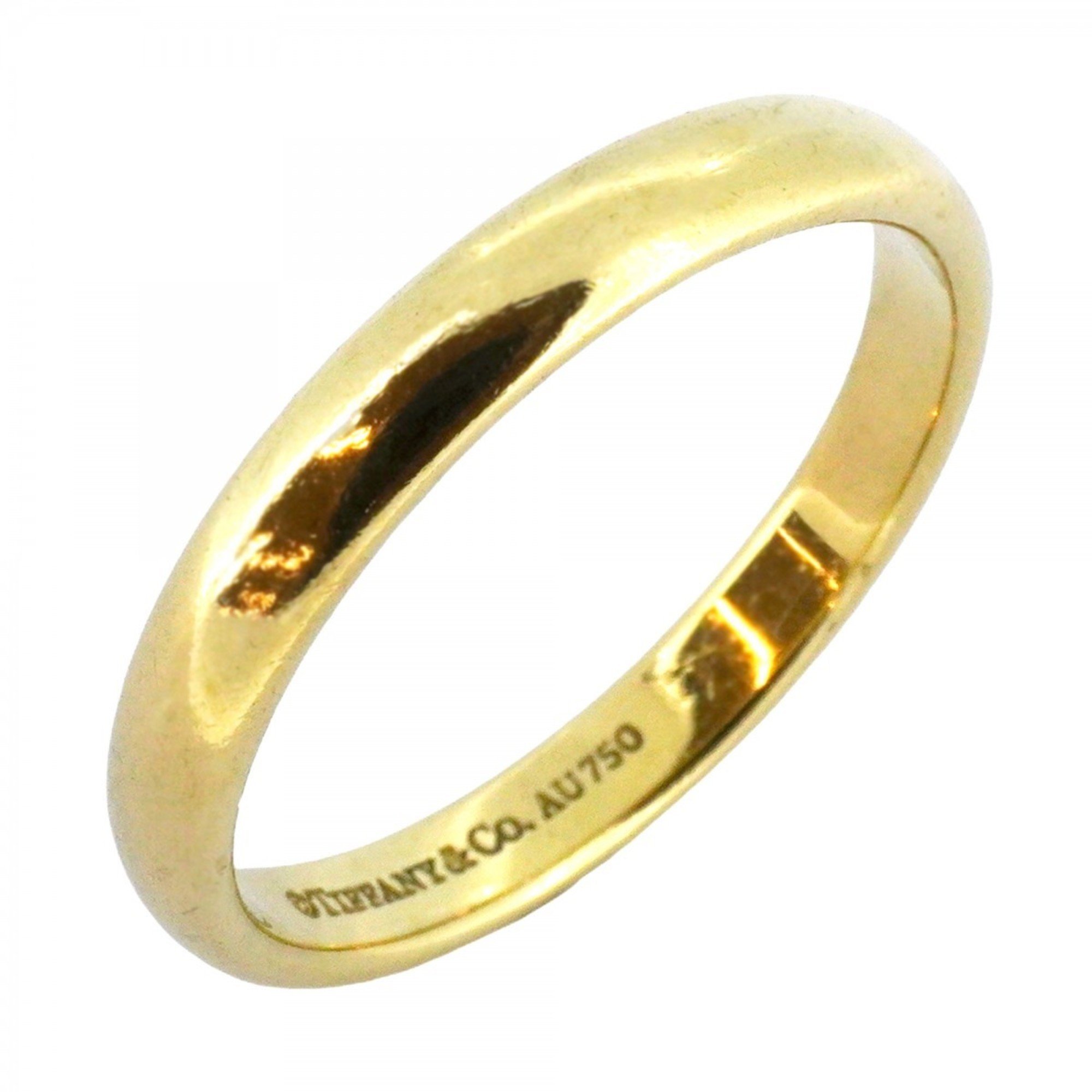 Tiffany ring wedding band K18YG yellow gold size 17 men's