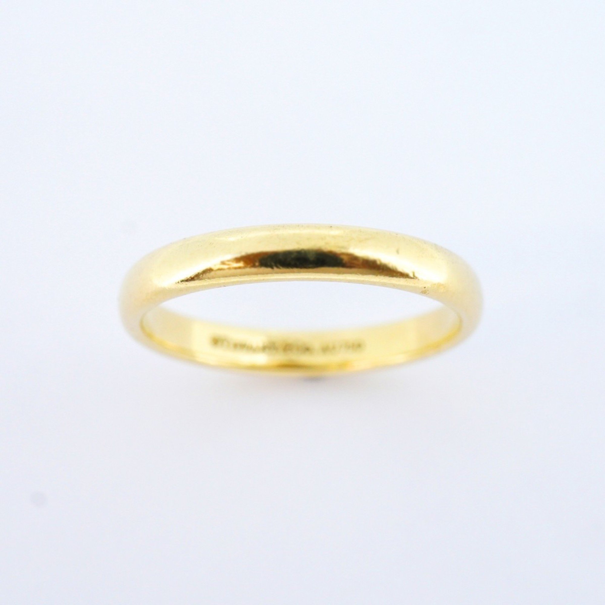 Tiffany ring wedding band K18YG yellow gold size 17 men's