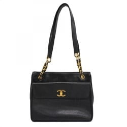 Chanel Shoulder Bag Caviar Skin Black Women's