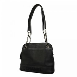 Chanel Shoulder Bag Caviar Skin Black Women's