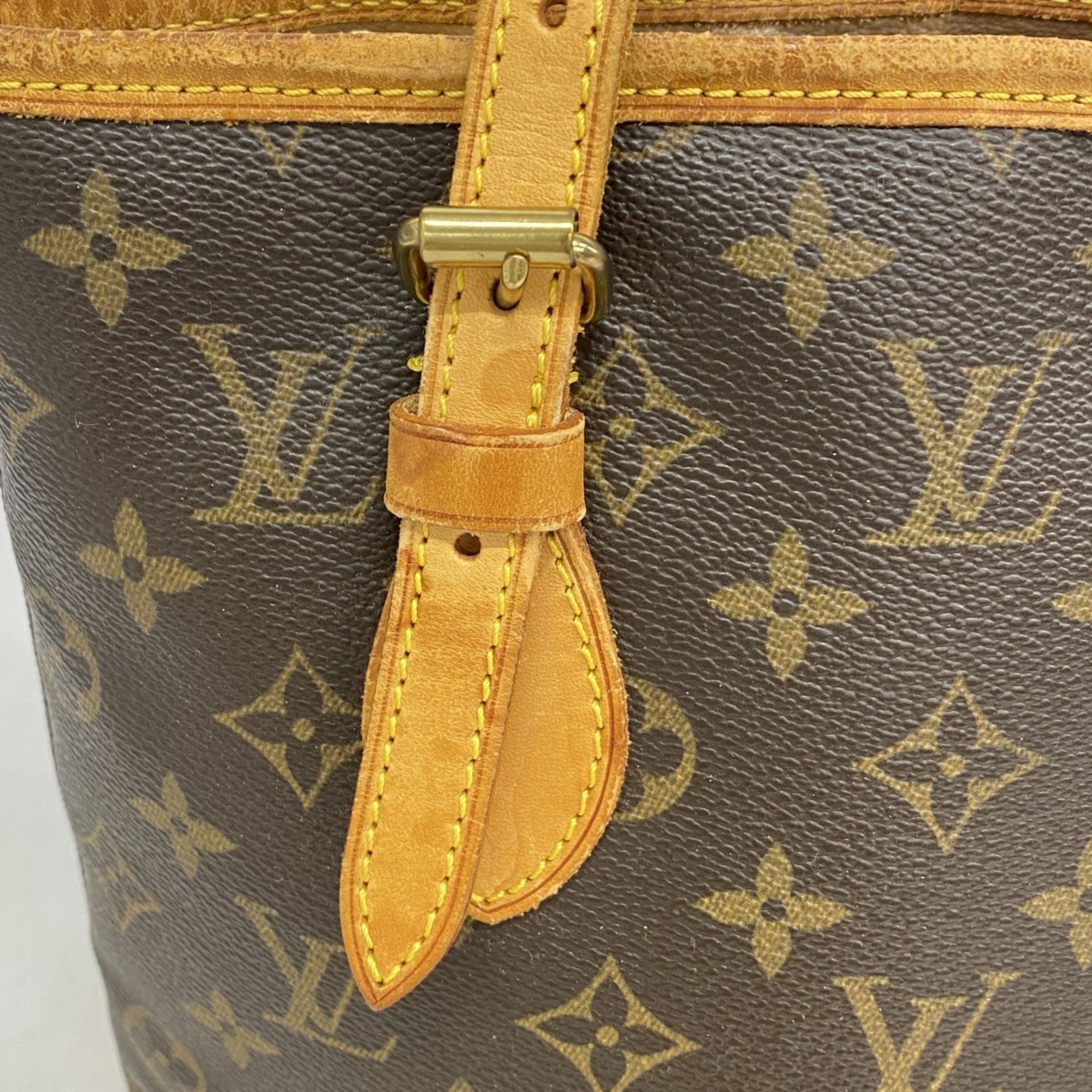 Louis Vuitton Tote Bag Monogram Bucket PM M42238 Brown Women's