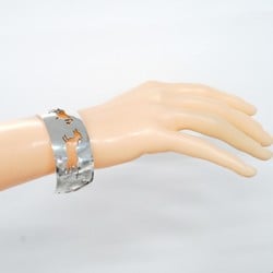 Hermes Bangle Dog Motif Metal Silver Men's Women's