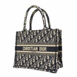 Christian Dior Tote Bag Trotter Book Small Canvas Navy Women's